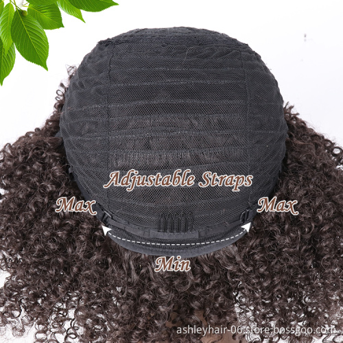 Hot sale 14" afro curly wigs vendor for black women wholesale heat resistant fiber with highlights synthetic hair wigs